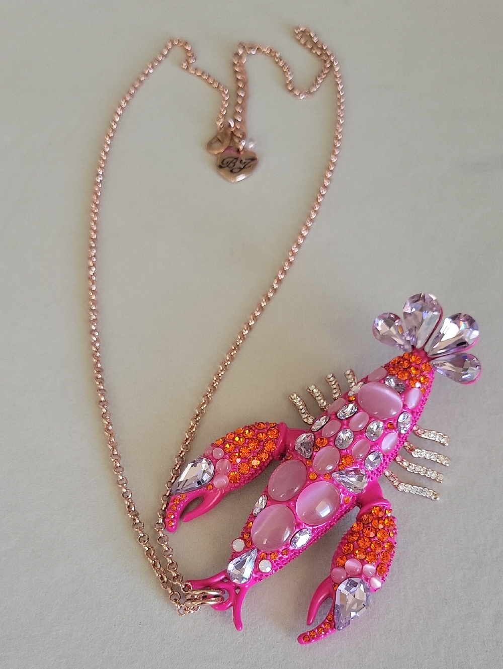 Betsy Johnson Pink Crustacean Statement Necklace